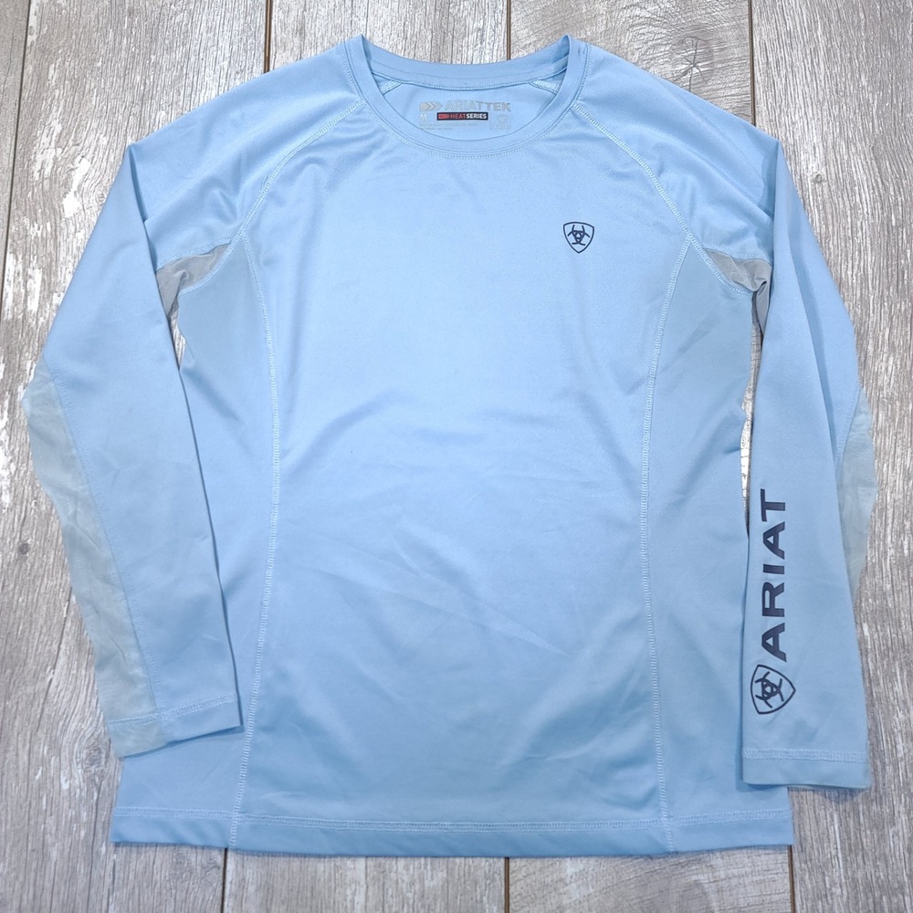 Ariat Performance Top Womens Medium Blue AriatTEK Heat Series Long Sleeve Shirt